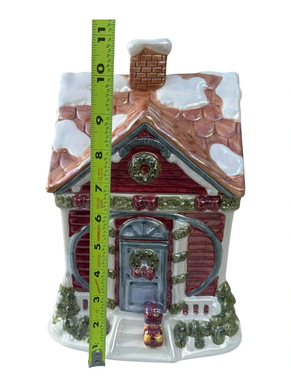 Vintage Victoria Ware Christmas House Cookie Jar Holiday Village Cottage 10”